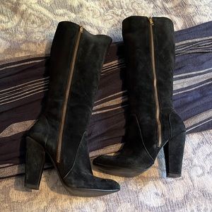 Steve Madden Boots | Black suede and brass zipper. Size 7.